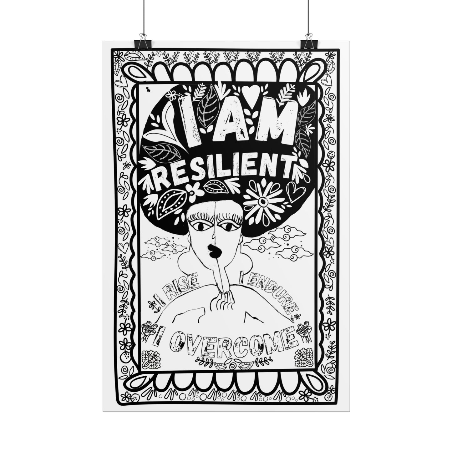 I Am Resilient Coloring Poster