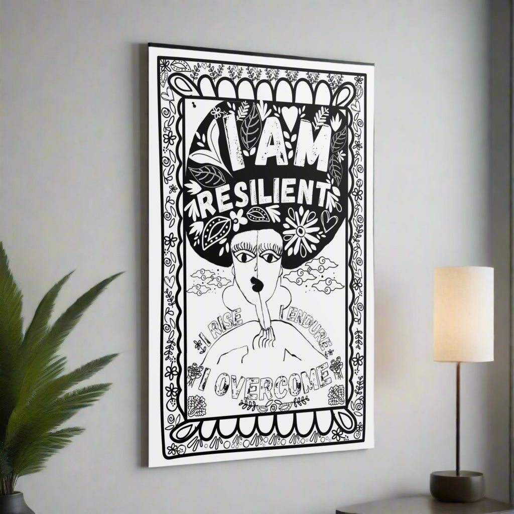 I Am Resilient Coloring Poster