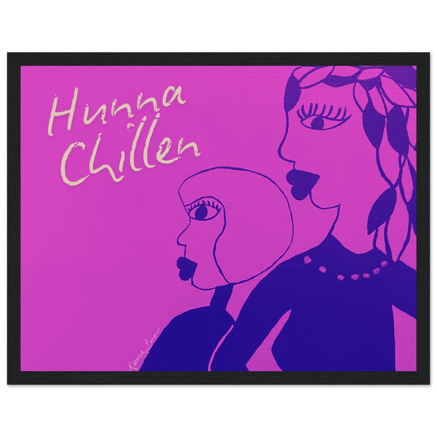 gullah folk art geechee saying african american women natural hair purple framed art