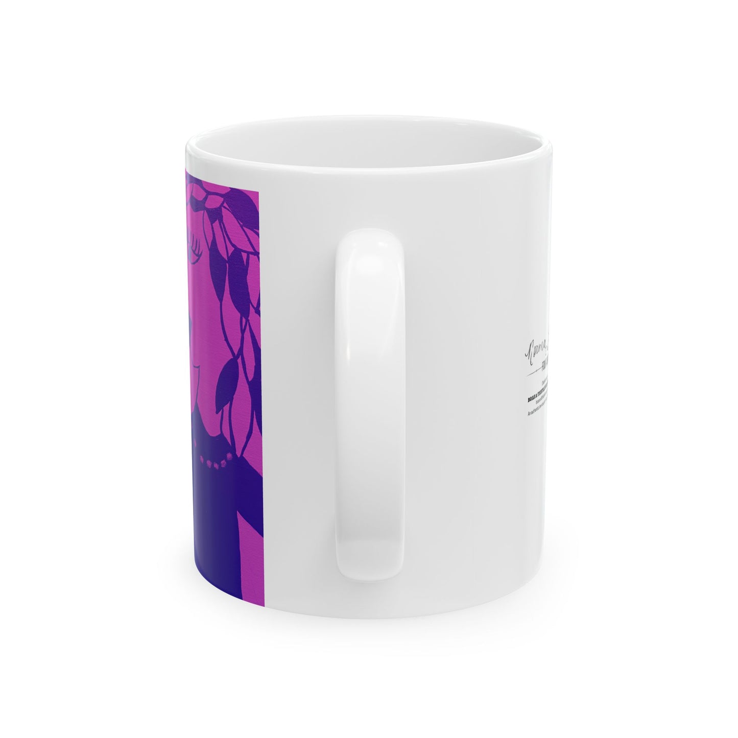 "Cousins" in Thistle Purple Ceramic Mug, (11oz)