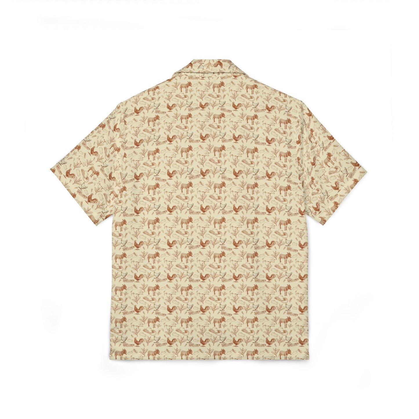 OG Linen Family Print Reunion Camp Shirt