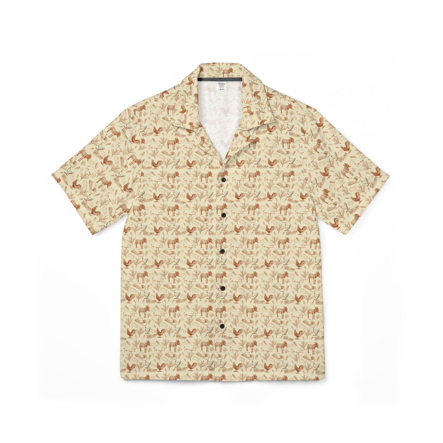 OG Linen Family Print Reunion Camp Shirt