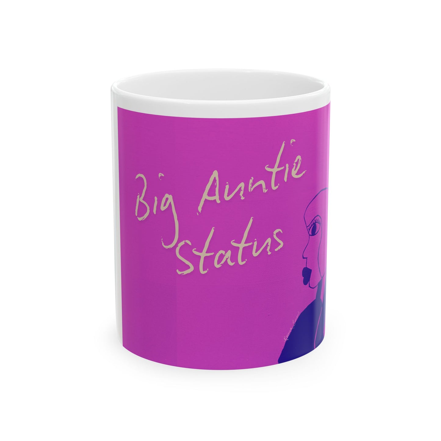 "Cousins" in Thistle Purple Ceramic Mug, (11oz)