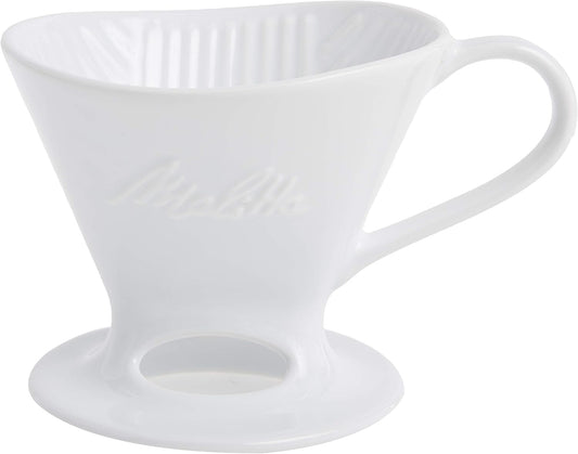 1 Cup Porcelain Pour-Over Cone Coffeemaker, Glossy White