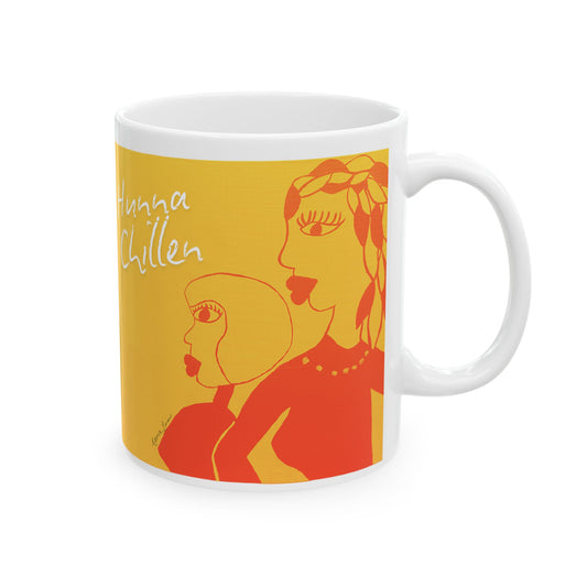 "Cousins" in Citrus Ceramic Mug, (11oz)