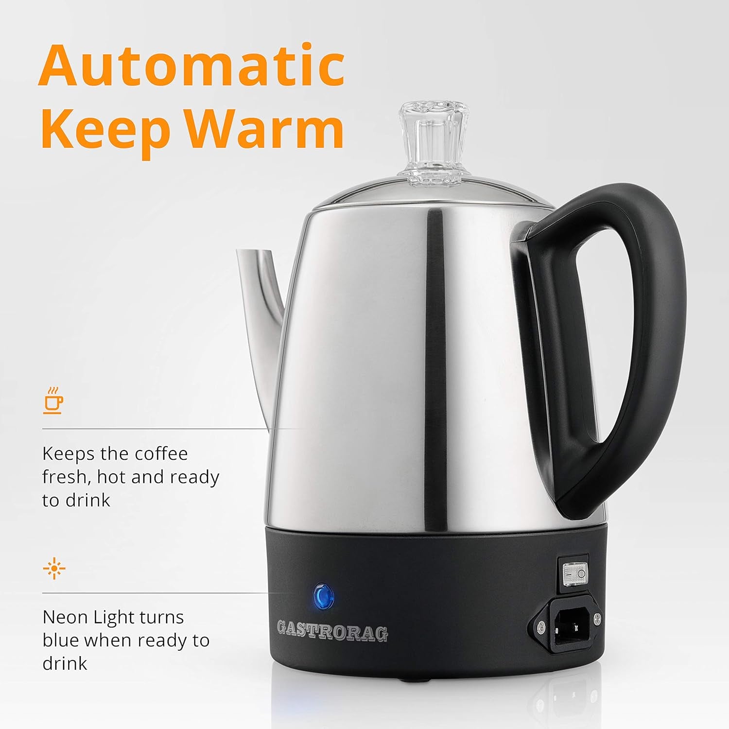 4 Cup Electric Coffee Percolator, Stainless Steel