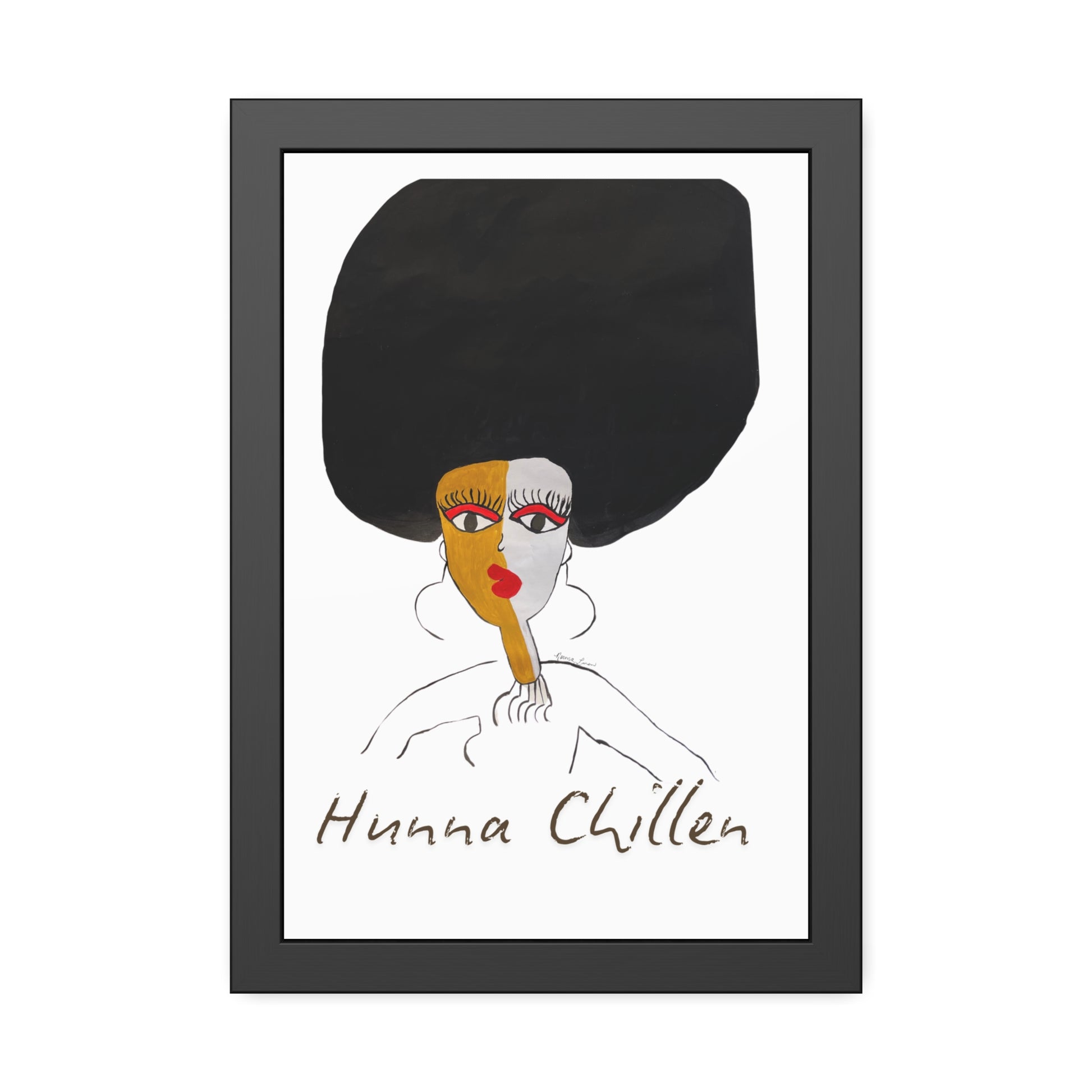 gullah geechee folk modern art framed natural hair black african american woman