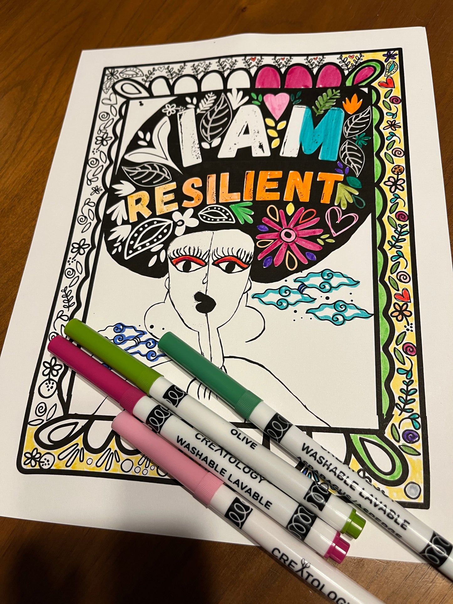 I Am Resilient Coloring 12x18 Poster