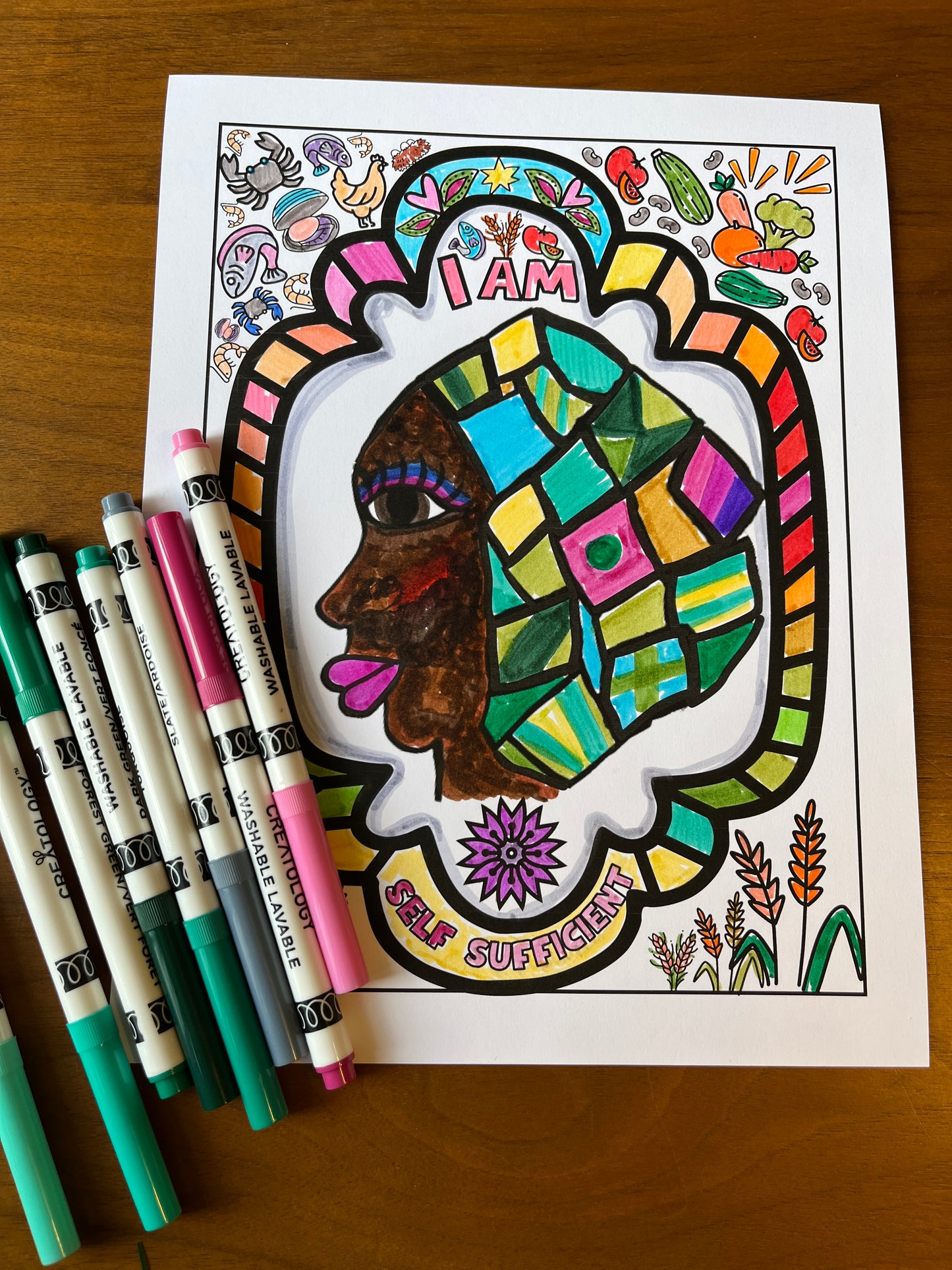 I Am Self Sufficient Coloring Poster